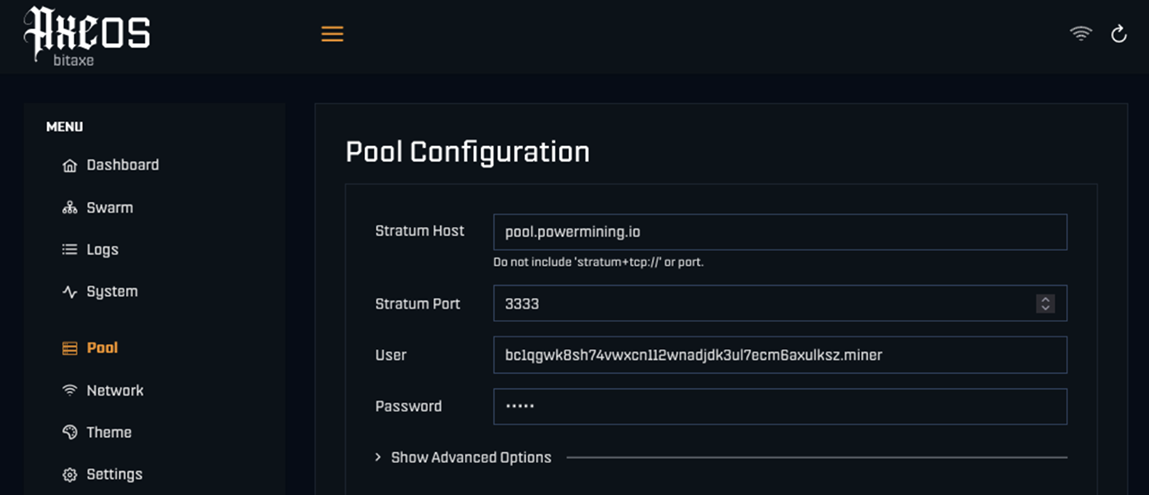 BitAxe Pool Config